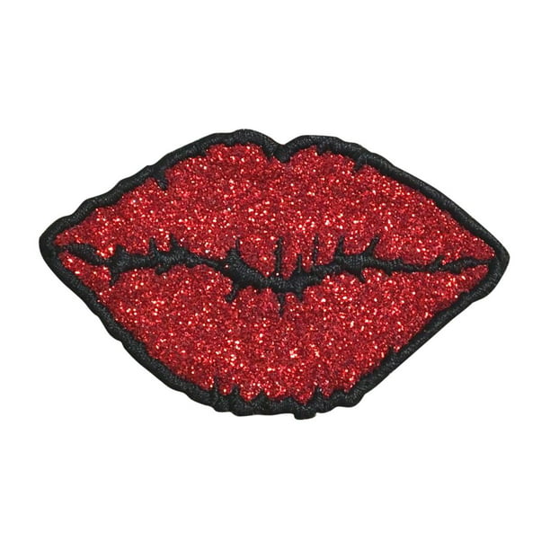 Red Lips Patch Love Peace Mouth Embroidered Iron Sew On Applique Badge Motif